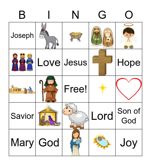 Nativity Bingo Card