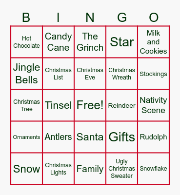 Christmas BINGO Card