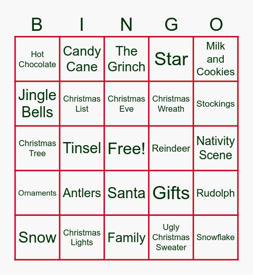 Christmas BINGO Card