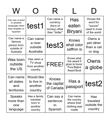 Global Bingo Card