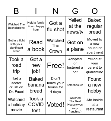 Bingo Round 2 Bingo Card