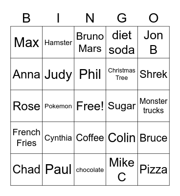 All about PAUL Bingo Card