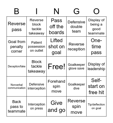 u14 Bingo Card