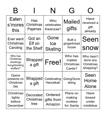 Winter Bingo 2020 Bingo Card