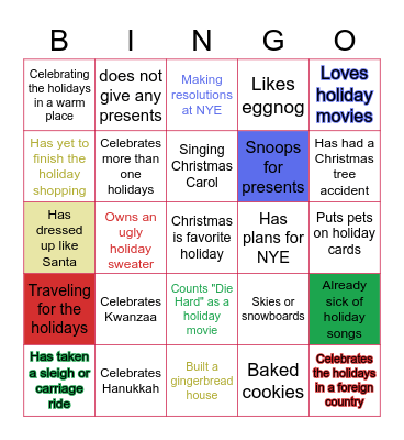 Holiday Bingo Card