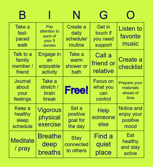 My Strategies Bingo! Bingo Card