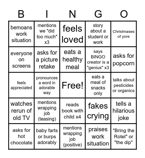 Christmas BINGO Card