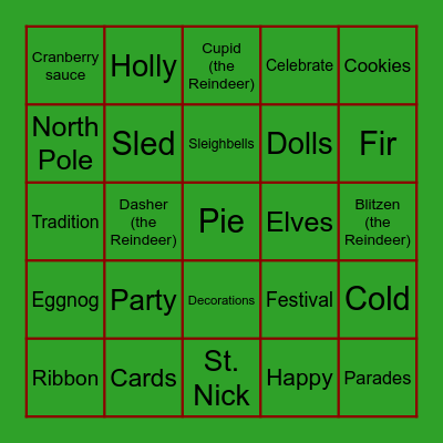 Holiday Party Bingo Card