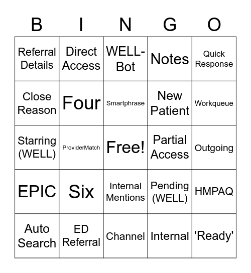 RMC New Hire BINGO Card