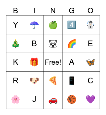 Emoji Bingo! Bingo Card