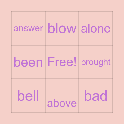 Week 1 Sight Words Bingo Card