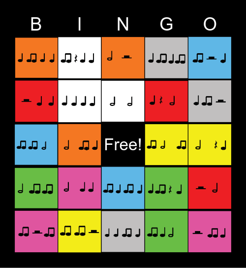 Rhythm Bingo 2 Bingo Card