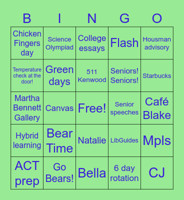 Housman Advisory BINGO Card