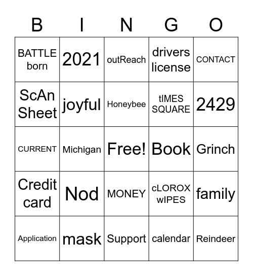 Work-Life Bingo Card