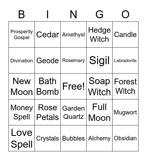 Bath Bomb Bingo! Bingo Card