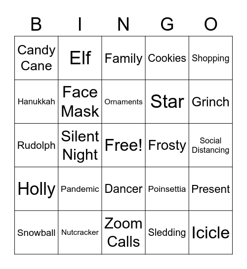 Marketing Holiday Bingo Card
