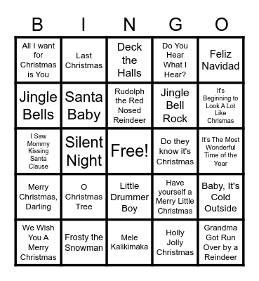 SELPA Holiday Bingo Card