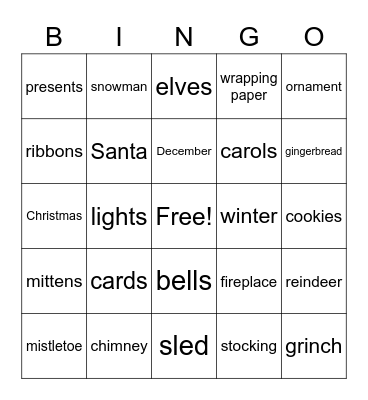 Holiday Bingo Extravaganza Bingo Card
