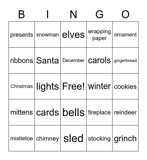 Holiday Bingo Extravaganza Bingo Card