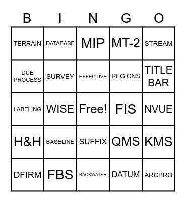 Compass Bingo Card