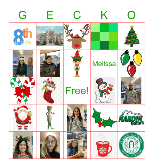 Gecko Christmas Bingo Card