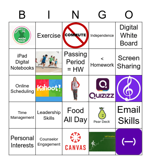 New / More Developed Skills Bingo Card