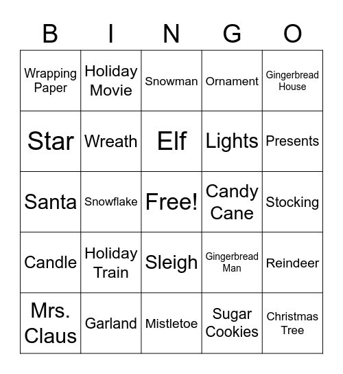 MarComm Holiday Bingo Bash! Bingo Card