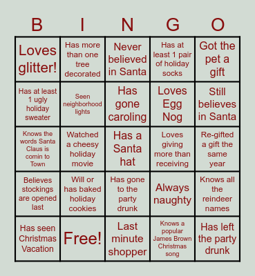 HOLIDAY BINGO Card