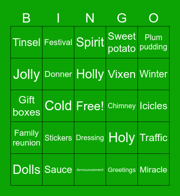 Christmas Bingo Card