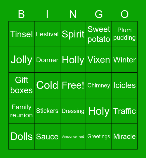 Christmas Bingo Card