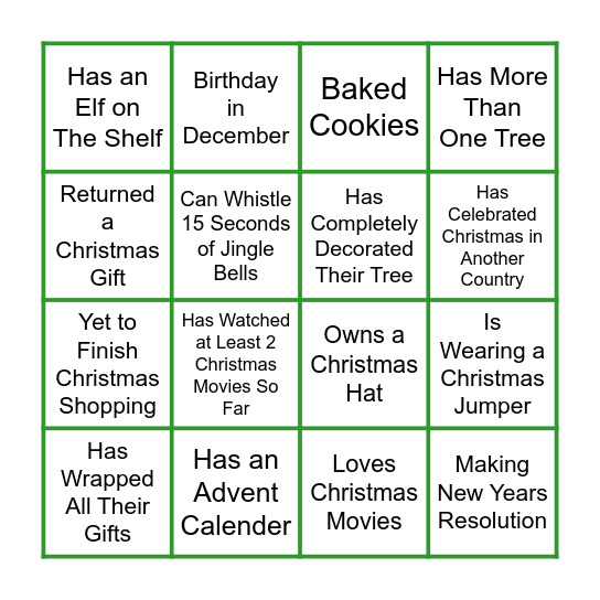 CHRISTMAS BINGO Card