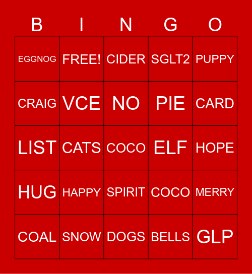 LILLY Bingo Card