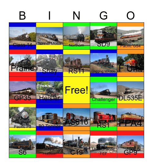 Railway Lines in California Bingo Card