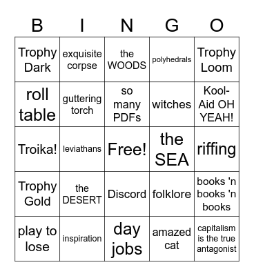 Cold Hearth Collective Bingo Card