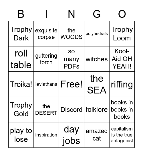 Cold Hearth Collective Bingo Card