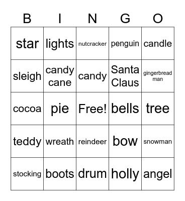 Christmas Bingo Card