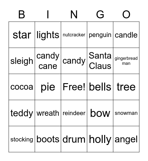 Christmas Bingo Card