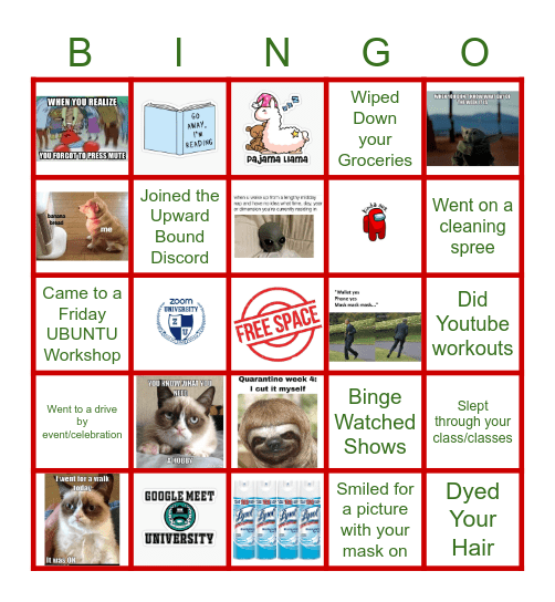 Holiday Bingo Pandemic Edition Bingo Card