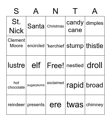 Christmas Bingo Card