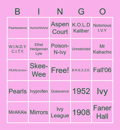 S.S. K.O.L.D. Kaliber Bingo Card