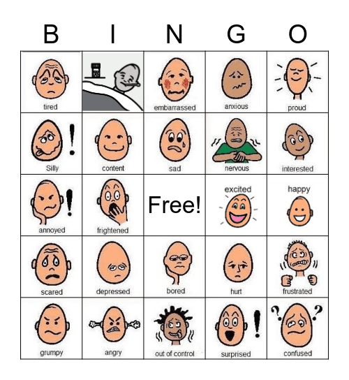 Emotion Bingo Card