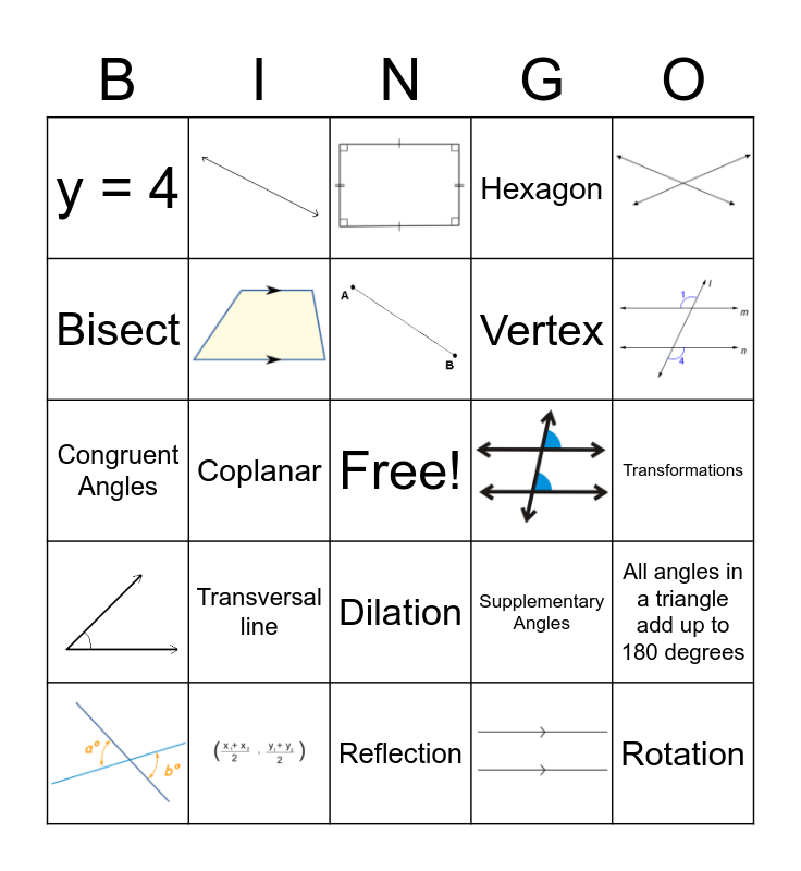 Geometry Bingo Card