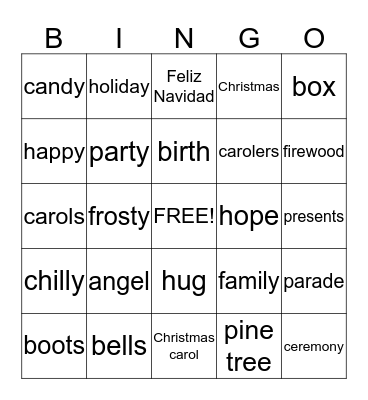 Christmas Bingo Card