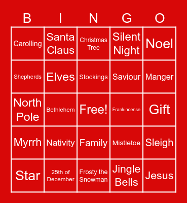 LGSC Christmas BINGO Card