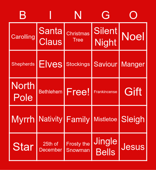 LGSC Christmas BINGO Card