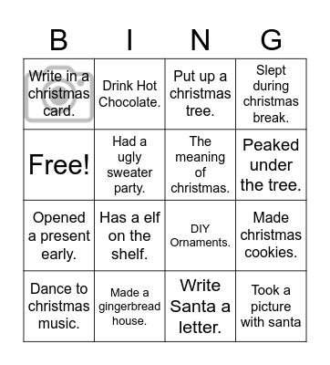 CHRISTMAS BINGO Card