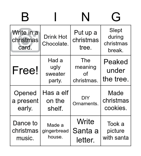 CHRISTMAS BINGO Card