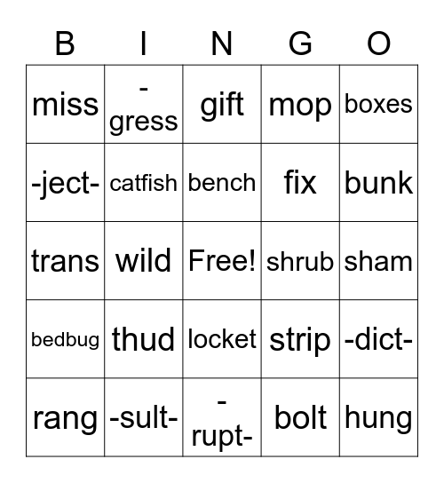 4th grade bingo Card