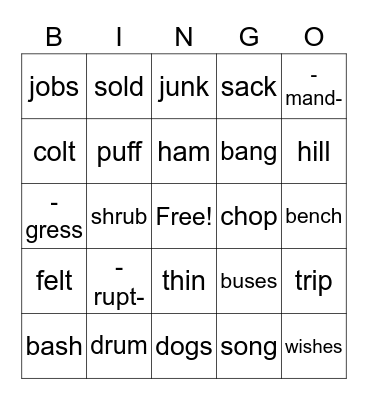 5th Bingo Card