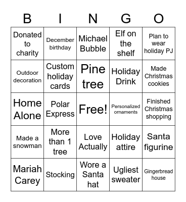 CGP Holiday Bingo Card